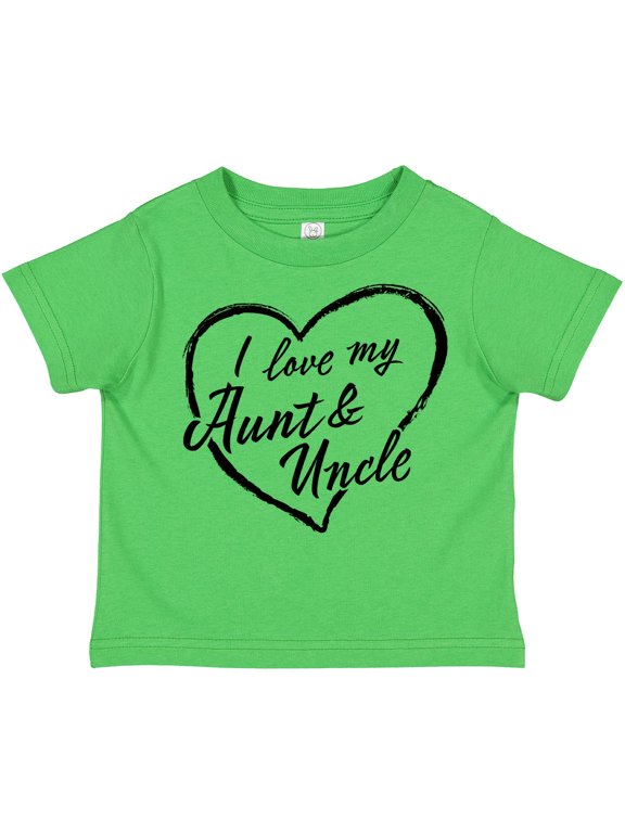 I Love My Aunt and Uncle in Black Chalk Heart Boys or Girls Toddler T-Shirt