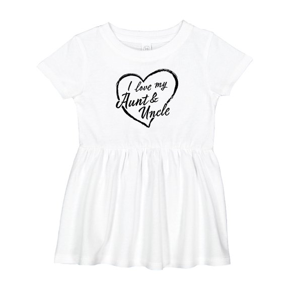 Inktastic I Love My Aunt and Uncle in Black Chalk Heart Girls Baby Dress