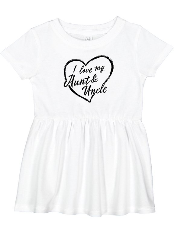 I Love My Aunt and Uncle in Black Chalk Heart Girls Baby Dress