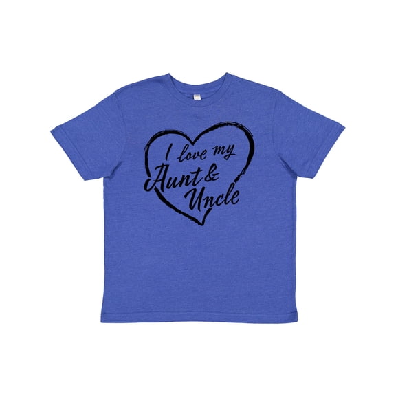 Inktastic I Love My Aunt and Uncle in Black Chalk Heart Youth T-Shirt