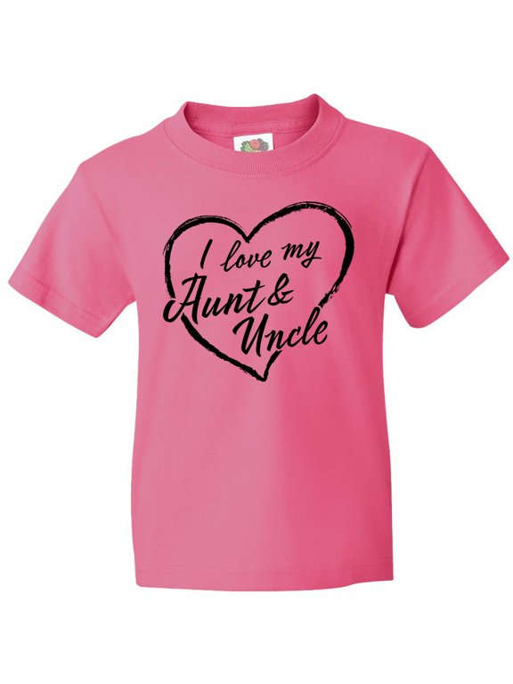 I Love My Aunt and Uncle in Black Chalk Heart Youth T-Shirt
