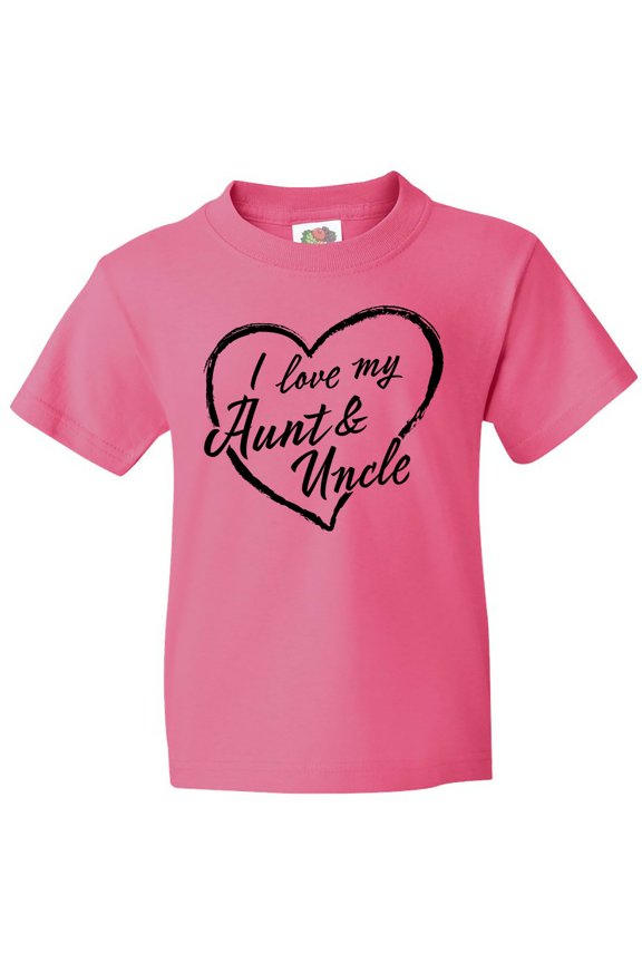 I Love My Aunt and Uncle in Black Chalk Heart Youth T-Shirt