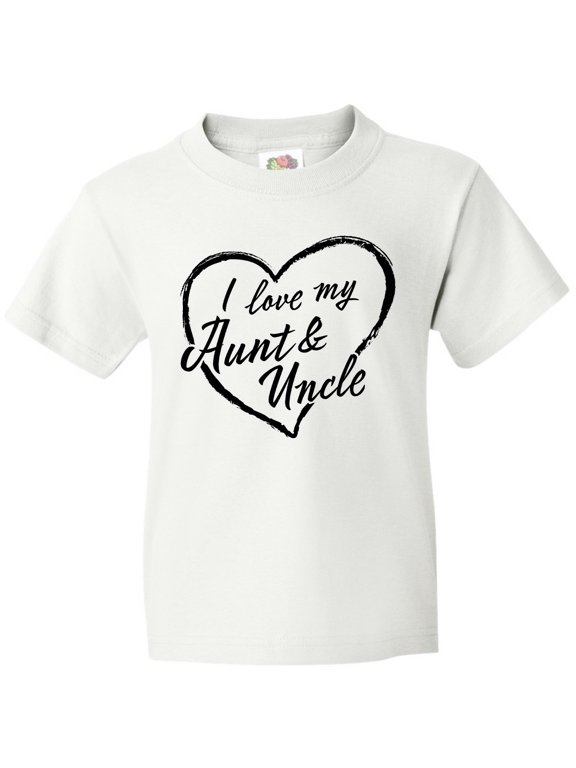 I Love My Aunt and Uncle in Black Chalk Heart Youth T-Shirt