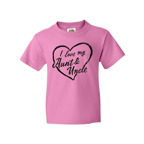 Inktastic I Love My Aunt and Uncle in Black Chalk Heart Youth T-Shirt