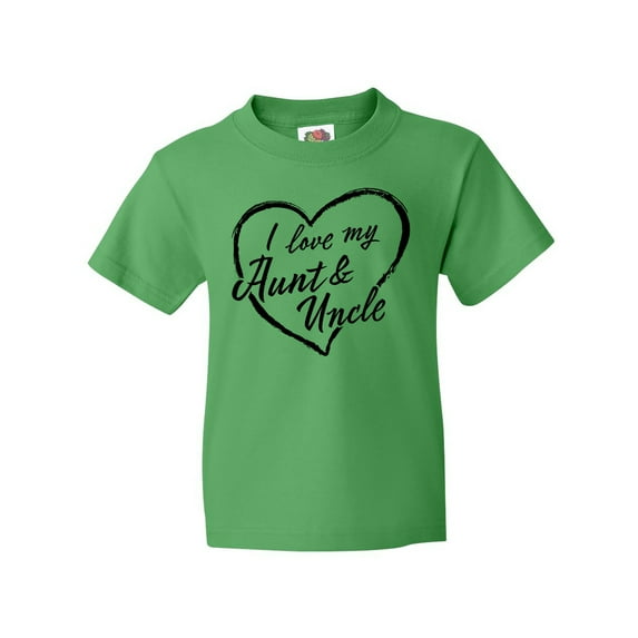Inktastic I Love My Aunt and Uncle in Black Chalk Heart Youth T-Shirt