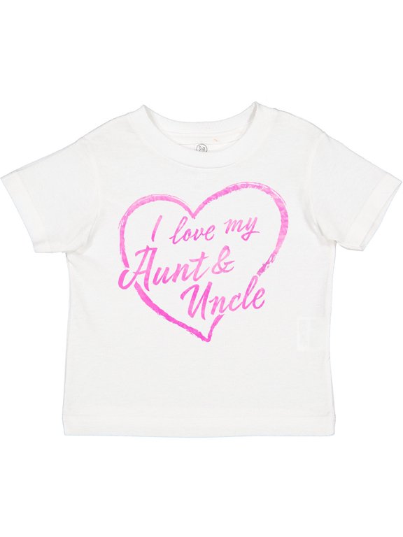 I Love My Aunt and Uncle in Pink Chalk Heart Boys or Girls Toddler T-Shirt