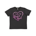 thumbnail image 1 of Inktastic I Love My Aunt and Uncle in Pink Chalk Heart Youth T-Shirt, 1 of 5