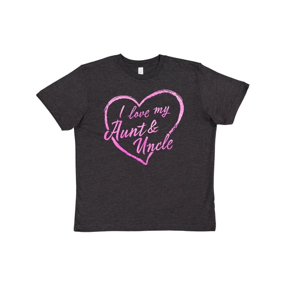Inktastic I Love My Aunt and Uncle in Pink Chalk Heart Youth T-Shirt