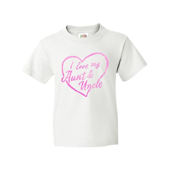 Inktastic I Love My Aunt and Uncle in Pink Chalk Heart Youth T-Shirt