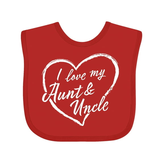 Inktastic I Love My Aunt and Uncle in White Chalk Heart Boys or Girls Baby Bib