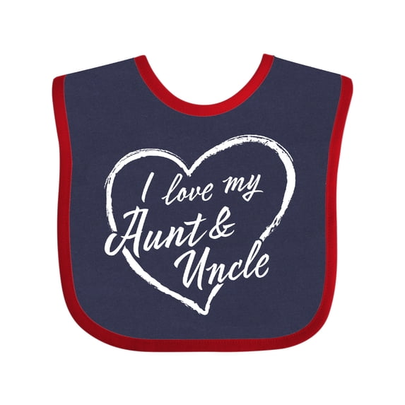 Inktastic I Love My Aunt and Uncle in White Chalk Heart Boys or Girls Baby Bib