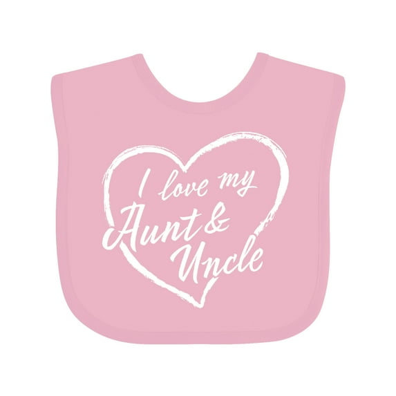 Inktastic I Love My Aunt and Uncle in White Chalk Heart Boys or Girls Baby Bib