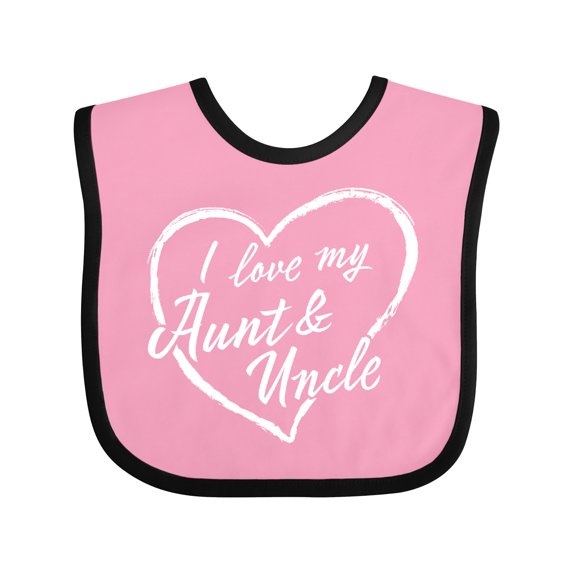 Inktastic I Love My Aunt and Uncle in White Chalk Heart Boys or Girls Baby Bib