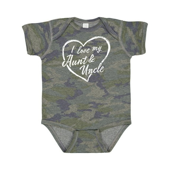 Inktastic I Love My Aunt and Uncle in White Chalk Heart Boys or Girls Baby Bodysuit