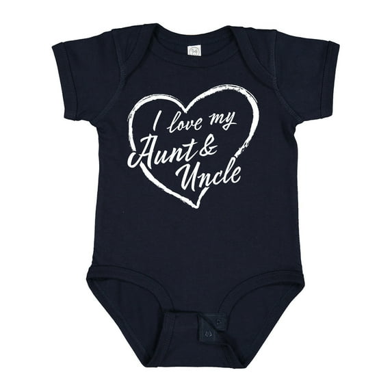 Inktastic I Love My Aunt and Uncle in White Chalk Heart Boys or Girls Baby Bodysuit