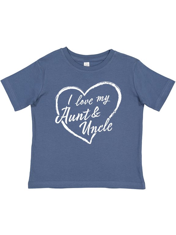 I Love My Aunt and Uncle in White Chalk Heart Boys or Girls Baby T-Shirt