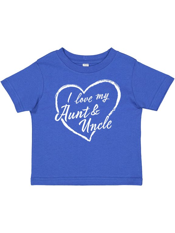 I Love My Aunt and Uncle in White Chalk Heart Boys or Girls Baby T-Shirt