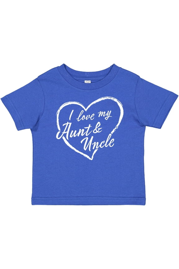 I Love My Aunt and Uncle in White Chalk Heart Boys or Girls Baby T-Shirt