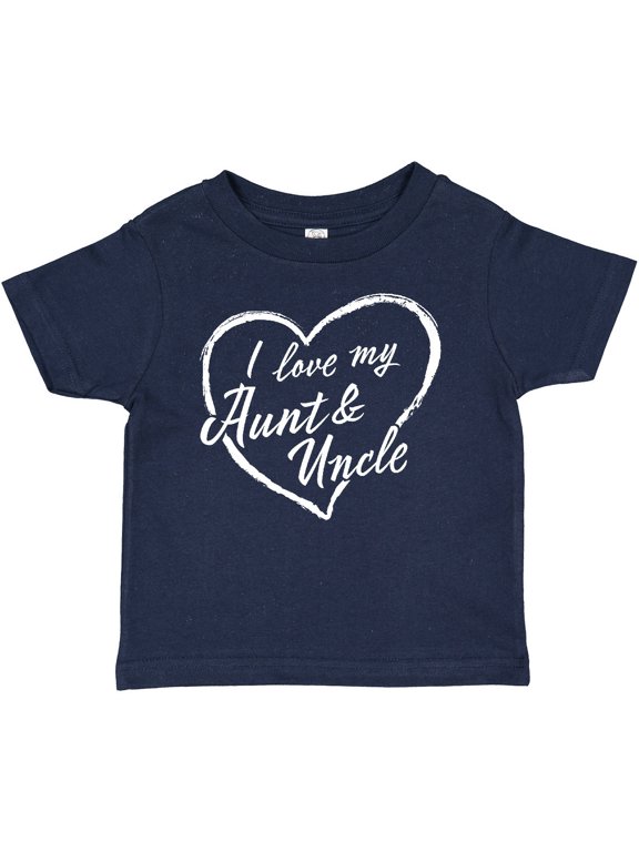 I Love My Aunt and Uncle in White Chalk Heart Boys or Girls Baby T-Shirt