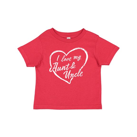 Inktastic I Love My Aunt and Uncle in White Chalk Heart Boys or Girls Baby T-Shirt