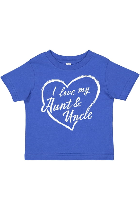 I Love My Aunt and Uncle in White Chalk Heart Boys or Girls Toddler T-Shirt