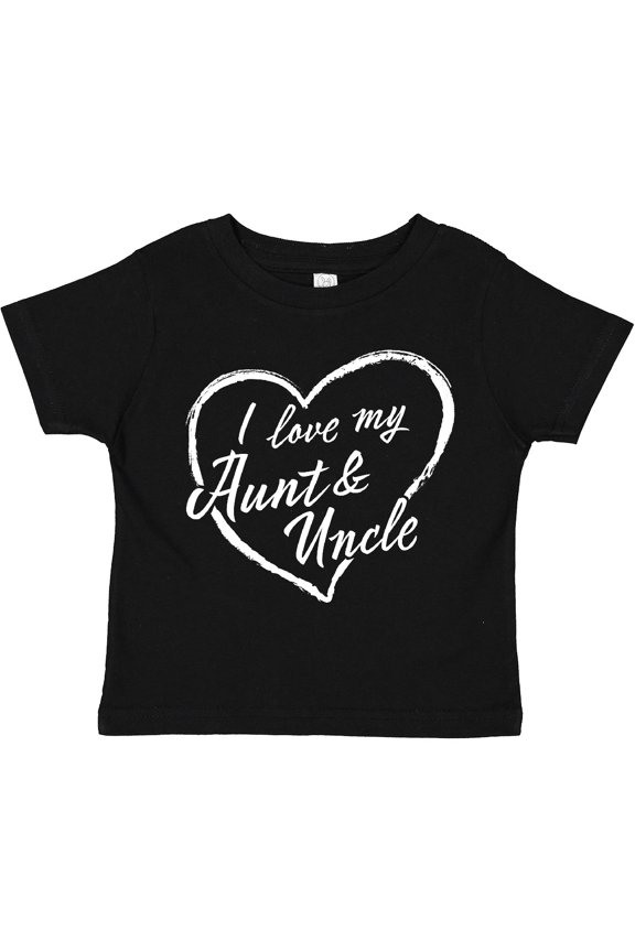 I Love My Aunt and Uncle in White Chalk Heart Boys or Girls Toddler T-Shirt