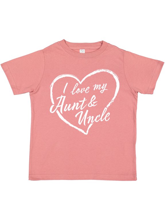 I Love My Aunt and Uncle in White Chalk Heart Boys or Girls Toddler T-Shirt
