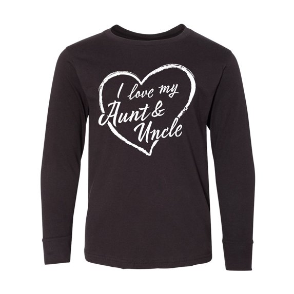 Inktastic I Love My Aunt and Uncle in White Chalk Heart Long Sleeve Youth T-Shirt