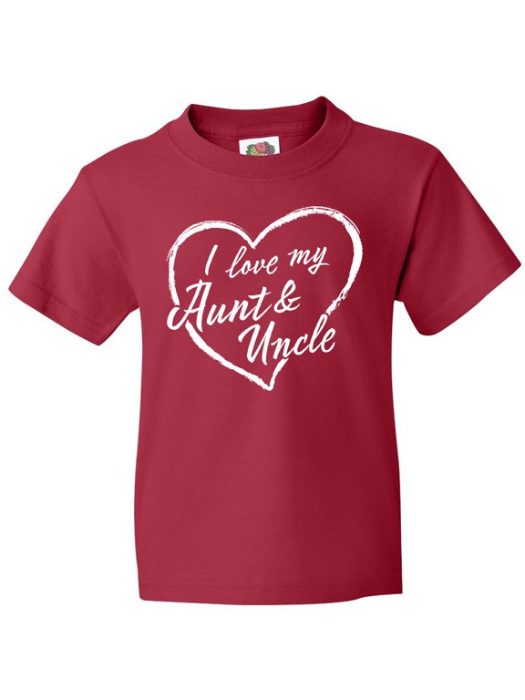 I Love My Aunt and Uncle in White Chalk Heart Youth T-Shirt