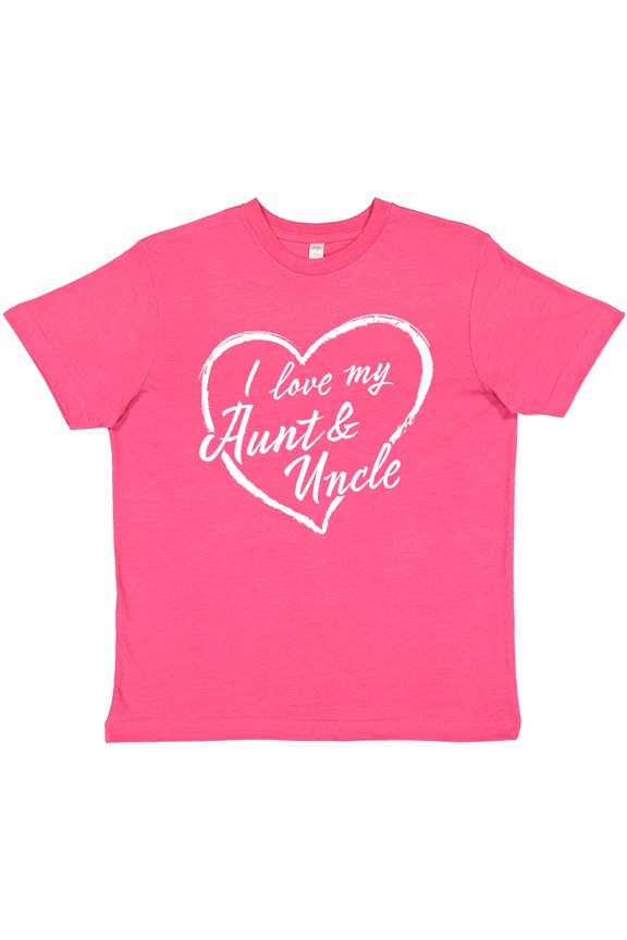 I Love My Aunt and Uncle in White Chalk Heart Youth T-Shirt
