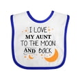 thumbnail image 1 of Inktastic I Love My Aunt to the Moon and Back Boys or Girls Baby Bib, 1 of 4