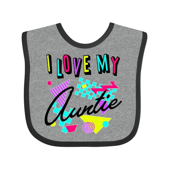 Inktastic I Love My Auntie- 80s Retro Style Boys or Girls Baby Bib