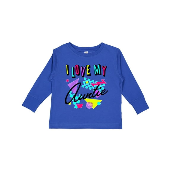 Inktastic I Love My Auntie 80s Retro Style Boys or Girls Long Sleeve Toddler T-Shirt