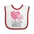 thumbnail image 1 of Inktastic I Love My Auntie Two Hugging Hearts Boys or Girls Baby Bib, 1 of 4