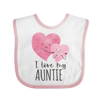 Inktastic I Love My Auntie Two Hugging Hearts Boys or Girls Baby Bib
