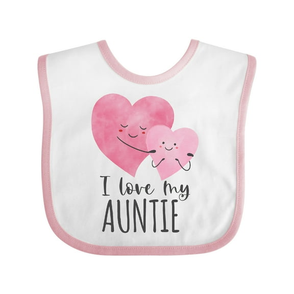 Inktastic I Love My Auntie Two Hugging Hearts Boys or Girls Baby Bib