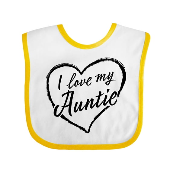 Inktastic I Love My Auntie in Black Chalk Heart Boys or Girls Baby Bib