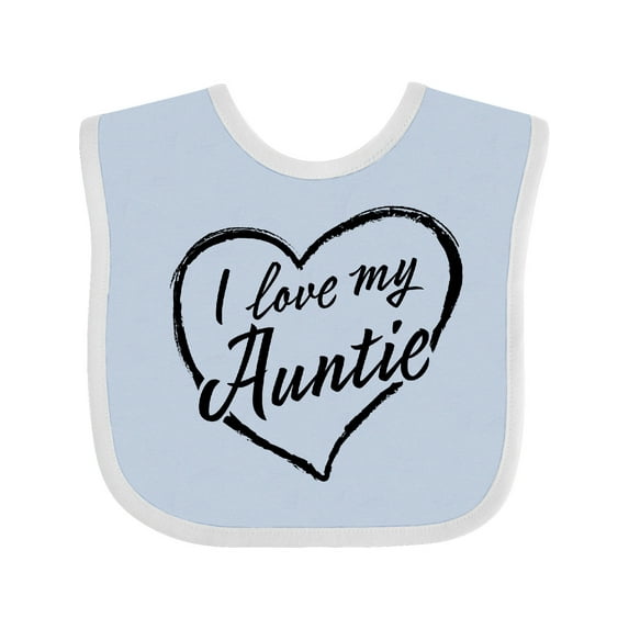Inktastic I Love My Auntie in Black Chalk Heart Boys or Girls Baby Bib