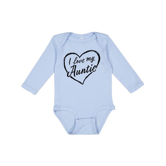Inktastic I Love My Auntie in Black Chalk Heart Boys or Girls Long Sleeve Baby Bodysuit