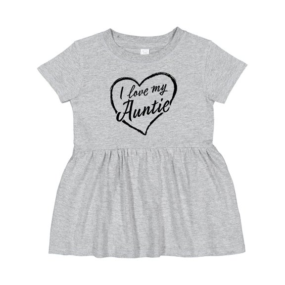 Inktastic I Love My Auntie in Black Chalk Heart Girls Baby Dress