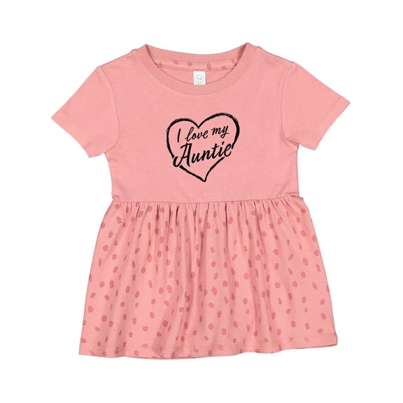 Inktastic I Love My Auntie in Black Chalk Heart Girls Baby Dress