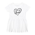 thumbnail image 1 of Inktastic I Love My Auntie in Black Chalk Heart Girls Baby Dress, 1 of 5