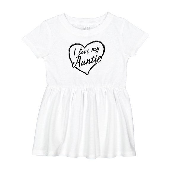 Inktastic I Love My Auntie in Black Chalk Heart Girls Baby Dress
