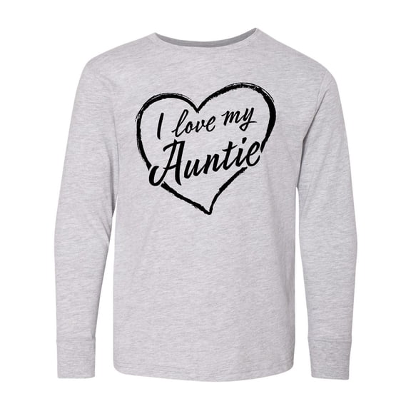 Inktastic I Love My Auntie in Black Chalk Heart Long Sleeve Youth T-Shirt