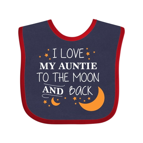 Inktastic I Love My Auntie to the Moon and Back Boys or Girls Baby Bib
