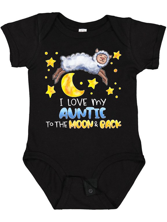 I Love My Auntie to the Moon and Back Cute Sheep Boys or Girls Baby Bodysuit
