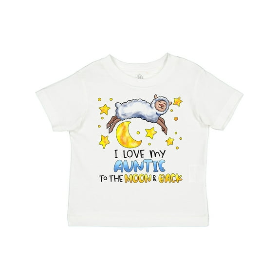 Inktastic I Love My Auntie to the Moon and Back Cute Sheep Boys or Girls Toddler T-Shirt