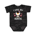 thumbnail image 1 of Inktastic I Love My Auntie with Cute Penguin and Hearts Girls Baby Bodysuit, 1 of 5