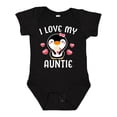thumbnail image 1 of Inktastic I Love My Auntie with Cute Penguin and Hearts Girls Baby Bodysuit, 1 of 5
