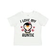 thumbnail image 1 of Inktastic I Love My Auntie with Cute Penguin and Hearts Girls Toddler T-Shirt, 1 of 5